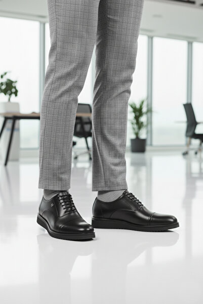 Fosco Black Eva Sole Lightweight Genuine Leather Men's Classic Shoes 3250 m