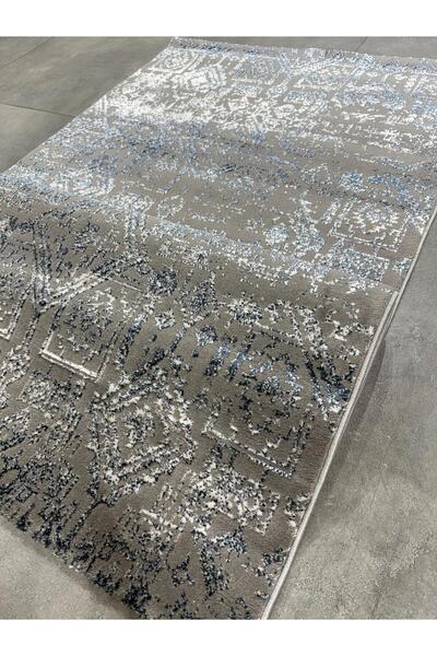 Ottofis Laura Koleksiyonu Koridor Mutfak Yatak Odası Halısı Makine Dokuma Saçaksız Mavi Gri Yolluk