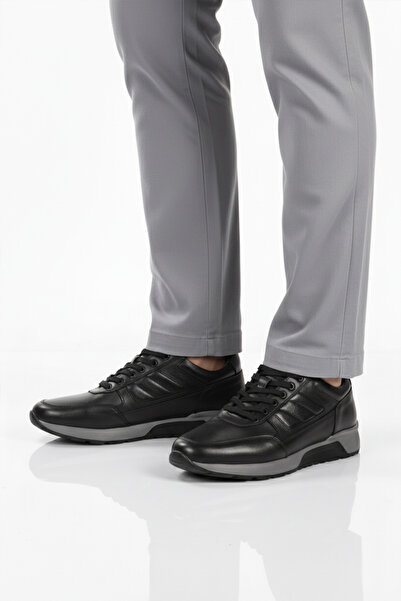 Fosco Black Genuine Leather Men's Casual Shoes 2720-1 m
