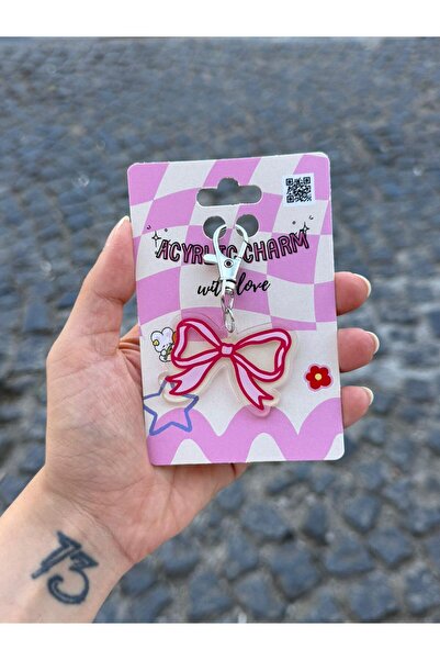 Planet Butik Red Ribbon Acrylic Charm