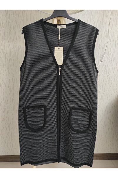 Ön-Er Giyim Çelik Örgü Önü Düğmeli Cepli Anne Kışlık Yelek