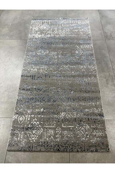 Ottofis Laura Koleksiyonu Koridor Mutfak Yatak Odası Halısı Makine Dokuma Saçaksız Mavi Gri Yolluk