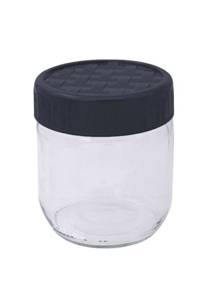 SHOPIENS Transparent Glass Storage Jar with Plastic Lid, Shopiens®, Round, 425 ml