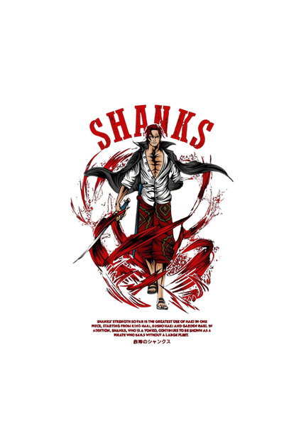 fame-stoned One Piece Shanks - Anime Printed Unisex 100% Cotton T-Shirt