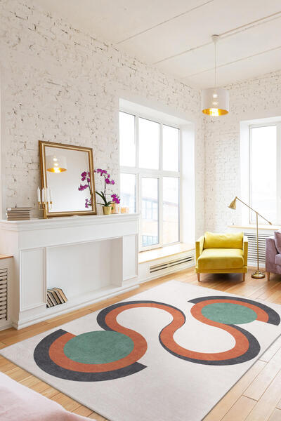 ARTLOOP Funk Şönil Dokuma Pamuk Polyester Renkli Halı AL 398