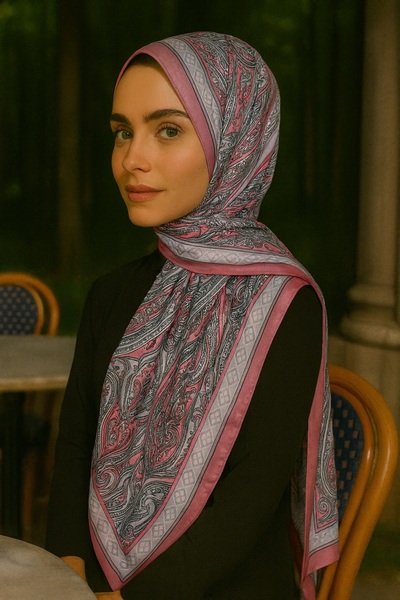 VIEN POLO شال قطني منقوش