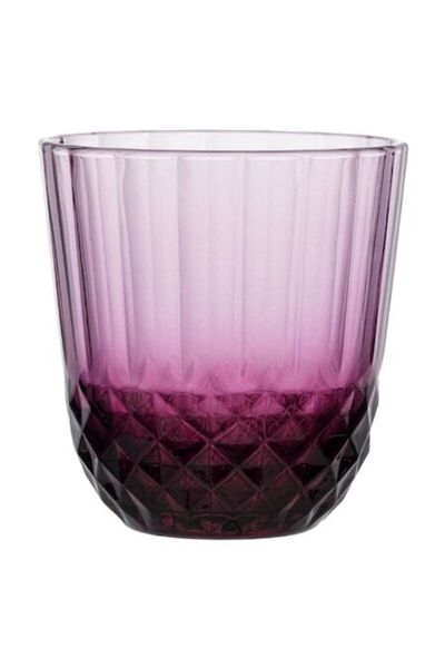 SHOPIENS Glass Purple Shopiens®, with Stripe and Diamond Pattern, 320 ml