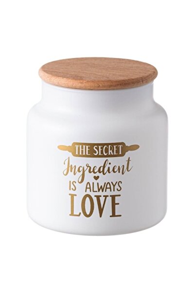 SHOPIENS Glass Jar White Matte with Golden Message Shopiens®