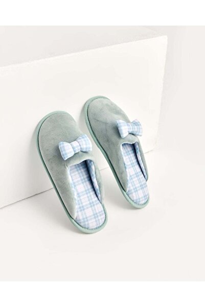 Chirpy Plaid - Women's House Slippers with Ribbon