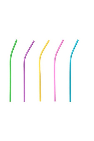 SHOPIENS Set 50 reusable plastic straws Shopiens®, colored, 5 x 210 mm