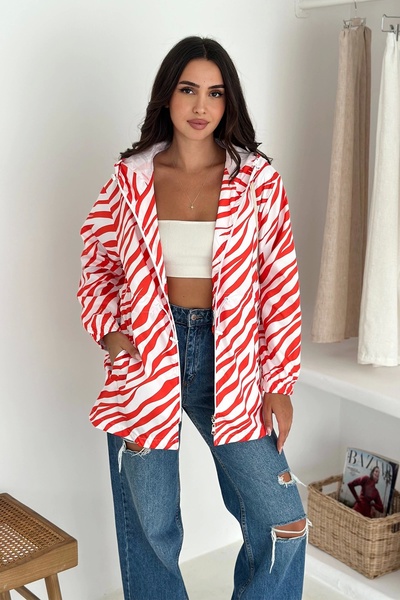 AsprinFashion Impermeabil lung căptușit portocaliu