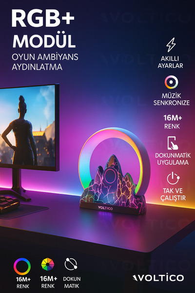 Voltico RGB+ Modül Kablosuz Şarjlı Oyun Ambiyans Aydınlatma