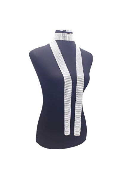 KESNUP Eșarfă din plasă metalică, model glam-rock, argintiu