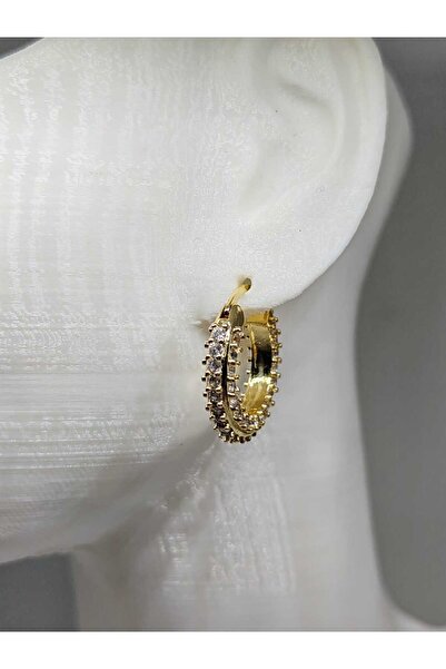 FOR YOU TAKI by Ezgi أقراط نسائية من الفولاذ على شكل حلقة مرصعة بالأحجار