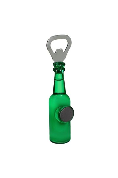 SHOPIENS Metal bottle opener Shopiens® shaped like a beer bottle, with magnet, 13.5 cm