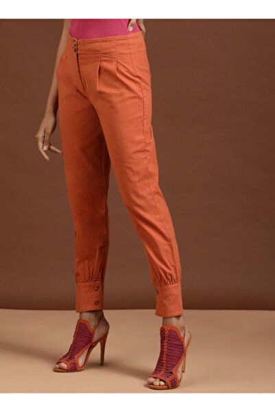 Freehand By Styli Women Orange Tapered Fit Solid Pants