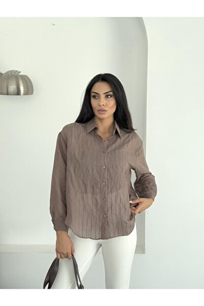 NOA LİNE Women's Oversize Striped Shirt