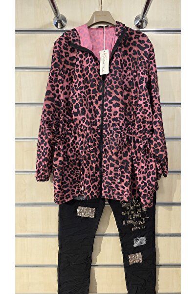Park Moda Leopard Pattern Zippered Thin Raincoat Windbreaker