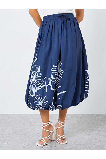 Styli Women Blue Floral Balloon Fit Skirt