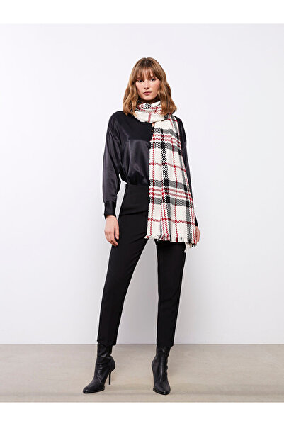 LC Waikiki Lcw Accessoriesred Plaid Patterned Women's Scarf