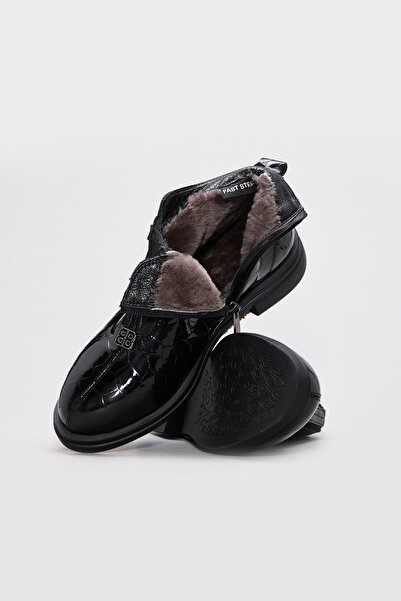 Ayakkabıhane حذاء نسائي ذو بطانة من الفرو من الداخل وجلد التمساح الأصلي من ال...