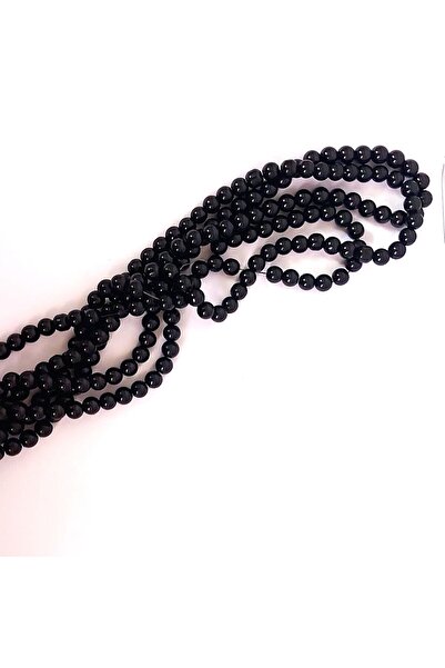 ElmaTrade 30 bucati Margele sticla rotunde sfere lucioase glazurate 8mm bratara cercei handmade DIY negru