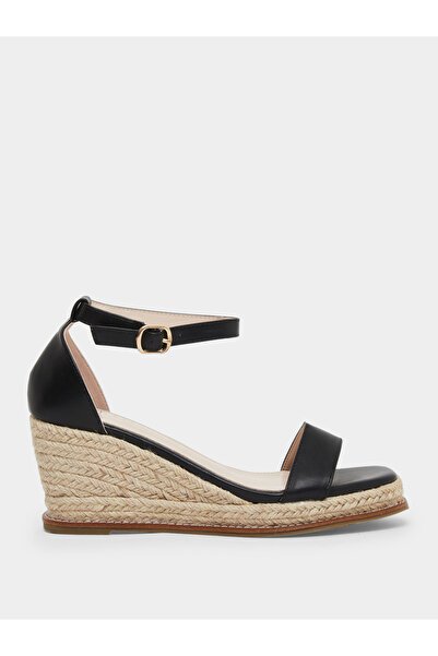 Raid By Styli Jazper Black Ankle Strap Wedge Sandals