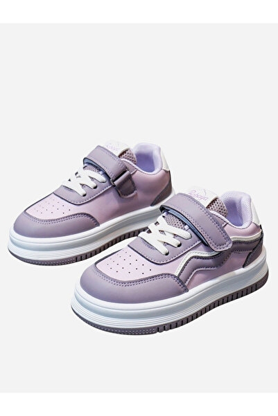 Babaya By Styli Girls Textured Hook and Loop Sneakers