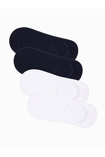 OMBRE Pánské ponožky, 4 kusy - bílé a tmavě modré OM-SOSS-0104 jedna velikost