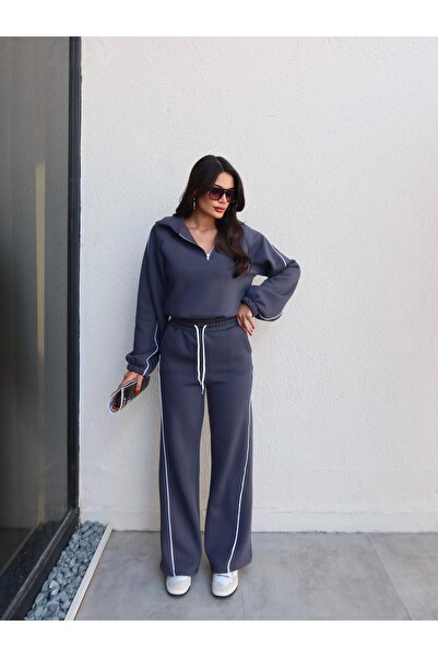ESRAHELVACI Shardonlu Half-Zipper Suit with Piping