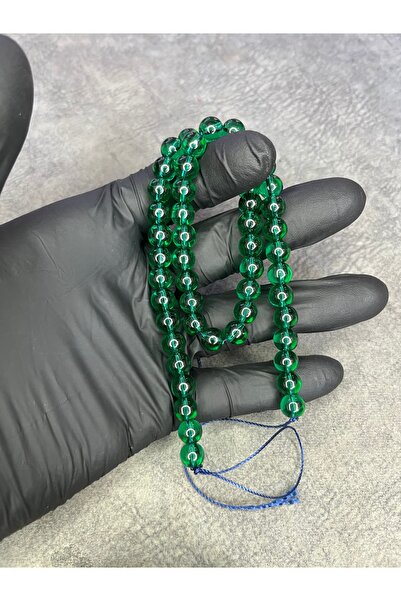 Mos Tespih Σετ από πράσινες χάντρες από φυσική πέτρα (ένα σετ με 50 χάντρες)