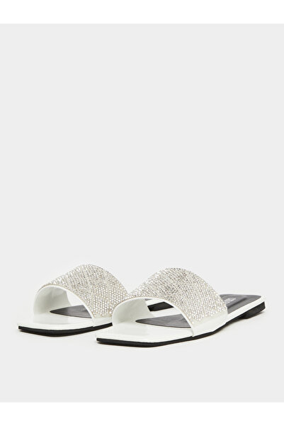 Take Two By Styli Rhinestone Embellished Vamp Flat Sandals
