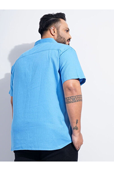 HardSoda By Styli Plus Men Blue Regular Fit Casual Shirt