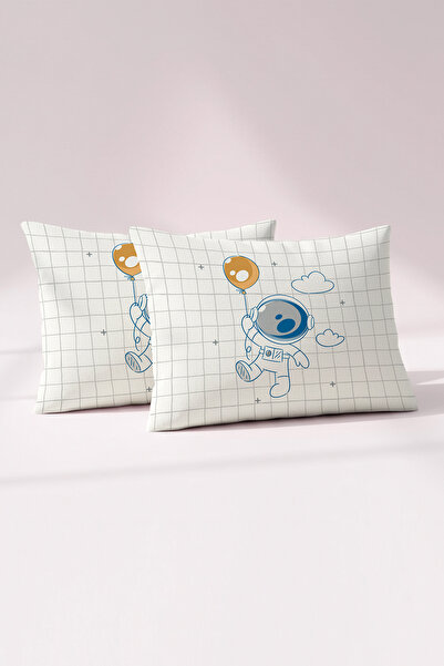 Kanz Ranforce %100 Pamuk Bebek Yastık Kılıfı 2'li Set 35x45 cm - Space A