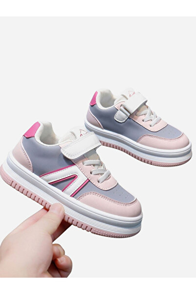 Babaya By Styli Girls Color Block Hook and Loop Sneakers