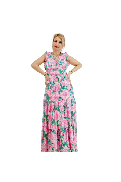 Ie Traditionala Rochie lunga din vascoza roz