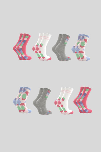 BENİSA ÇORAP Women's Multicolored Cotton Socks 8 Pack