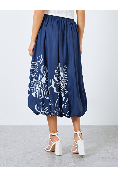 Styli Women Blue Floral Balloon Fit Skirt