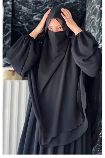 HANİQUE HAC ÜMRE LÜKS ZARİF ŞIK OVAL GÖLGELİ SUFLE TESETTÜR