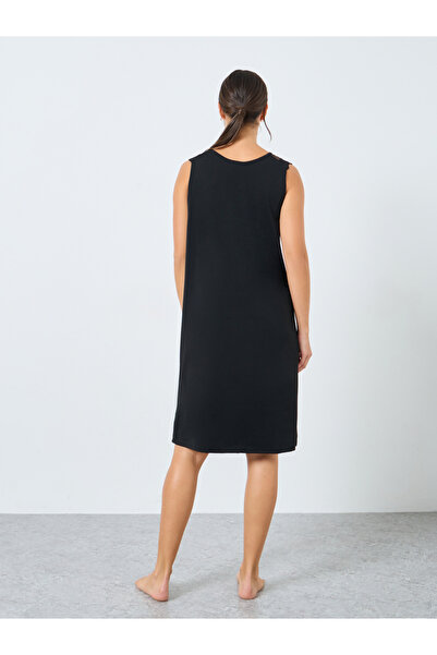 Styli Front Pintuck Shoulder Lace Detail Slip Dress