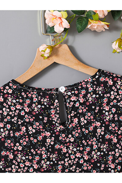 Take Two By Styli Teen All Over Print Lace Patchwork Dress