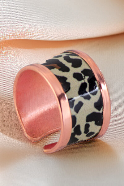 OSMANLI GÜMÜŞ Women's Copper Ring - Leopard Model Special Edition Ring