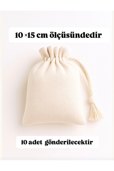 ALASEREN 10 ADET 10×15 CM BÜZGÜLÜ HAM BEZ BEJ RENK ÇOK AMAÇLI KESE _BEZ POŞET