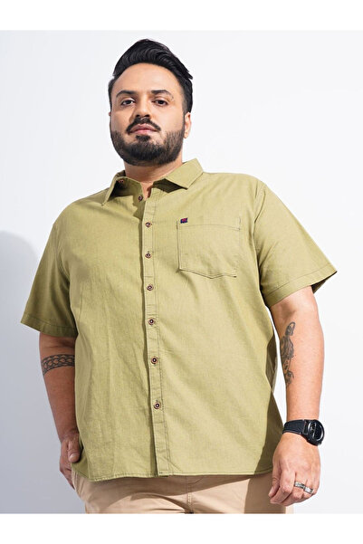 HardSoda By Styli Plus Men Olive Regular Fit Casual Shirt