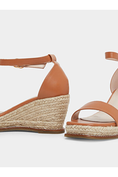 Raid By Styli Jazper Brown Ankle Strap Wedge Sandals