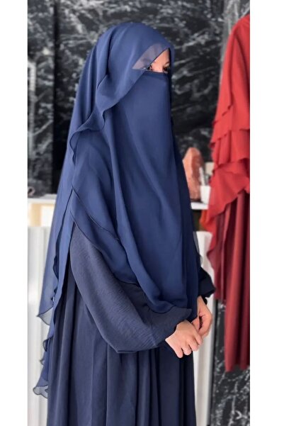 HANİQUE HAC ÜMRE ŞIK RAHAT OVAL GÖLGELİ SUFLE- TESETTÜR-ŞIK KHİMAR