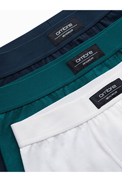 OMBRE BASIC men's single color matching boxer shorts with elastane - 3 pack mix OM-UNBB-0106