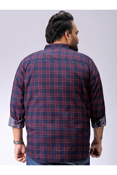 HardSoda By Styli Plus Men Navy Regular Fit Checkered Casual Shirt