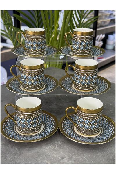 Doğudeko Leonce Luxury Porcelain 6-Piece Cup Set