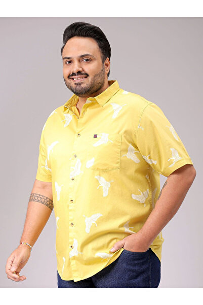 HardSoda By Styli Plus Men Yellow Regular Fit Casual Shirt